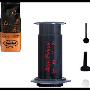 Aeropress Coffee Maker + Bristot 100% Arabica gemalen koffie 250gr