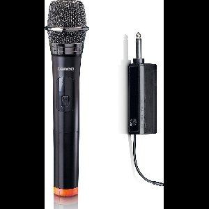 Lenco Microfoon Draadloos - MCW-011BK - Draadloze Microfoon met 6,3 mm ontvanger - Plug & Play - Zwart
