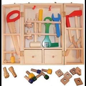 Houten gereedschapskast 25dlg