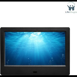 LifeStages - Digitaal Fotolijstje - 7 inch - Eelektronische Fotolijst met Afstandsbediening - IPS-scherm met Hoge Resolutie - USB/SD-kaartondersteuning - Foto/Video/Muziek/Kalender - Contactloos Scherm - Zwart