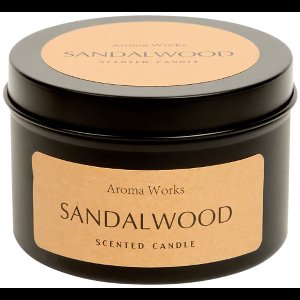 Geurkaars in trendy blik - Geurkaars Sandalwood- Scented Candle Sandalwood