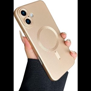 Metallic Painted Magnetic Magsafe Phone Case - iPhone 16 Plus - Gold Color