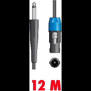 Luidsprekerkabel Speakon - Jack 6,3 mm 12 meter