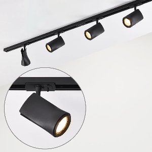 Modern 1-fase railsysteem van 1,5 meter met Lola spots - zwart