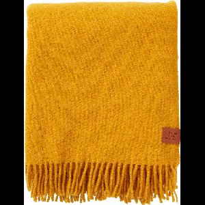 Klippan eco wollen deken – receycled wool en lamswol- True geel- uni deken 130x180 cm