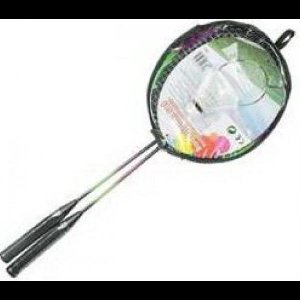 Badminton Set 2 rackets + 1 Shuttle in tas Playfun