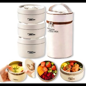 Lunchbox Volwassenen Set RVS Met 3 Vakjes - lunchbox kinderen - lunchboxen - Bentoboxen meal prep bakjes - Saladeboxen - Lunchbekers