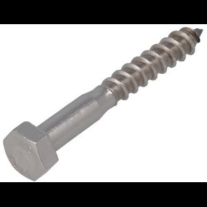 Houtdraadbouten - DIN571 Zeskant - M8 x 80mm - RVS (100 stuks)