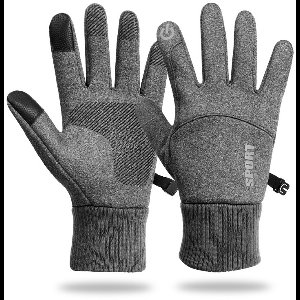 Waterdichte Touchscreen Fietshandschoenen - Antislip & Winddicht - Winterhandschoenen Sport - stof lichtgrijs - Maat M