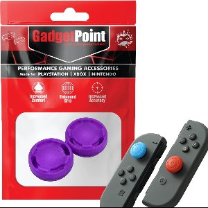 Gadgetpoint - Thumb Grips voor Nintendo Switch Joy-Con Controllers - Gaming Thumbgrips - Performance Anti-Slip Thumbsticks - Bescherming Accessoires - Cirkel - Paars