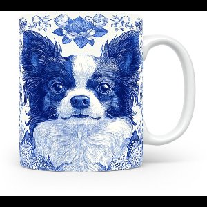 Mok Papillon Beker voor koffie of tas voor thee, cadeau voor dierenliefhebbers, moeder, vader, collega, vriend, vriendin, kantoor, opa, oma, hond, kerst, sinterklaas, verjaardag