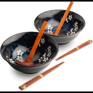 RAMENBOWLSET ANEMOON BLAUW O22 CM/H9CM - 2 PERS