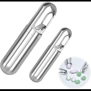 Ynkkvre - Pillendosje - Waterdicht - Gemaakt Van Rvs 304 Met Siliconenafdichting En Schroefdeksel - 1 Stuk - Voor Reizen En Dagelijks Gebruik Zilver