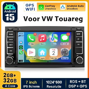 JUNSUN Autoradio | Voor Volkswagen T5 Transporter Multivan Touareg 7" Android 15 GPS Navigatie & WIFI Carplay & Android Auto Bluetooth RDS FM SWC