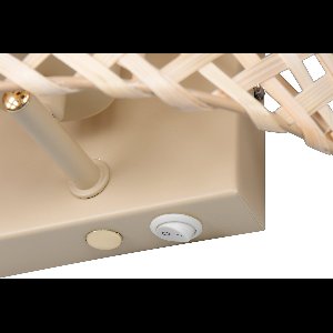 LED Wandlamp - Trion Vynx - 1 Lichtpunt tot 25 Watt - E27-fitting - Flexconnect Ready - IP20 - Beige - Metaal