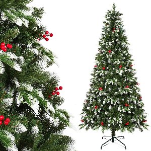 Uten Luxe uitvoering Kerstboom - Kunstkerstboom met Besjes - H180 x Ø105 cm - 850 Takken - Groen