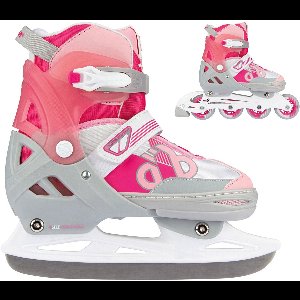 Nijdam Combo Skeelers - Verstelbaar - Berry Blitz - Roze - Maat 33-36 - IJshockey