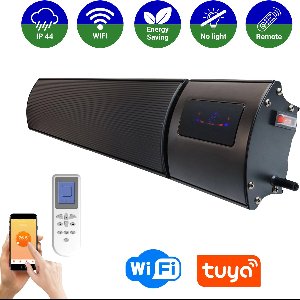 VH Smart HeatBar - 1200 Watt infrarood verwarming - met Wifi & App - Elektrische terras verwarming - Black heater - donkerstraler - Terrasheater - hoge temperatuur straler