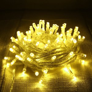 MUPOO Fairy LED Lichtslinger Geel – 30M met 300 LEDs, Laag Energieverbruik & Veilig, Eénknopsbediening, 8 Modi – Kerstverlichting Buiten voor Tuin, Raam, Feest & Kerstdecoratie