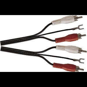 Tulp stereo audio kabel met aarde draad - zwart - 1,2 meter