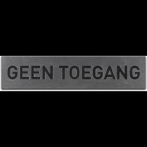 Deurbordje - GEEN TOEGANG - Rechthoek - RVS met Zwart - 45 x 195 mm - Prive - No Entry - Deurbord - Zelfklevend