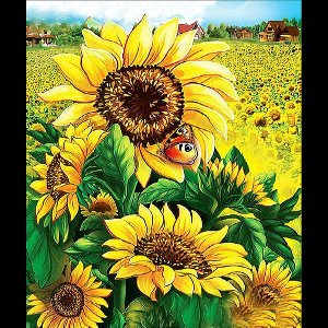 Diamond Painting Zonnebloem Veld - Diamond Painting Pakket Volwassenen - Diamond Painting Pakket Volledig - Diamond Painting Accesiores - Diamond Painting Hobby - Full - 30*40 cm