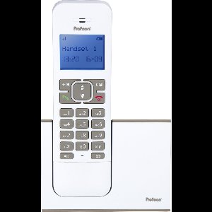 Profoon PDX-8400 WT/TE DECT Draadloze telefoon - 1 Handpost - GAP compatible - Wit/Taupe