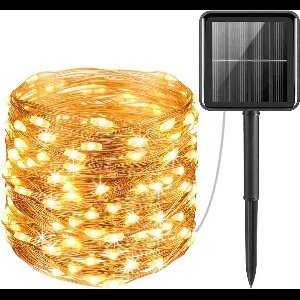 Solar kerst lichtsnoer buiten 'Twinkle' - 30 meter - Lichtslinger met warm witte leds - Kerstverlichting - Feestverlichting - Tuinverlichting op zonne-energie