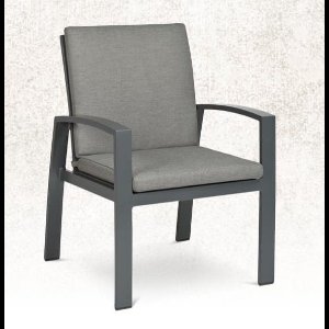 Tierra Outdoor - Diningstoel Valencia - donkergrijs frame - Charcoal Grey kussen