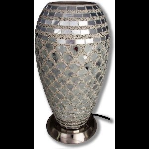 New Dutch - mozaïek glazen lamp - staand - 220 volt - zilver 27 cm