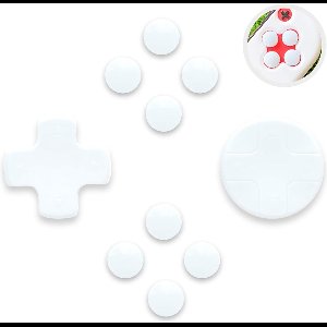 DiverseGoods Pastel Button Caps en D-Pad | Geschikt Voor Nintendo Switch Standaard OLED Joy-Con Controller Covers | Directional & A/B/X/Y Buttons - Wit