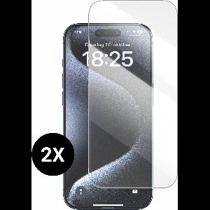 Screenprotector geschikt voor iPhone 15 Pro Screenprotector Glas Gehard Tempered Glass Full Cover - Screenprotector geschikt voor iPhone 15 Pro Screen Protector Screen Cover - Volledig dekkend - 2 stuks
