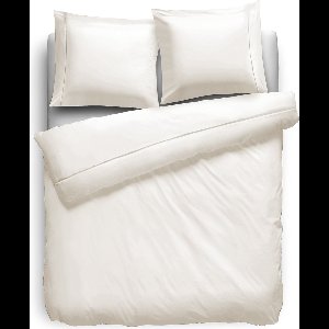 Eleganzzz Dekbedovertrek Percal Katoen Uni - Met Bies - Ivoor - Dekbedovertrek 200x200/220cm - Dekbedovertrekken - Tweepersoons