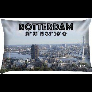 Sierkussen - Buitenkussen Rotterdam Skyline Dutchies In Kleur Waterafstotend 40x60cm Haven