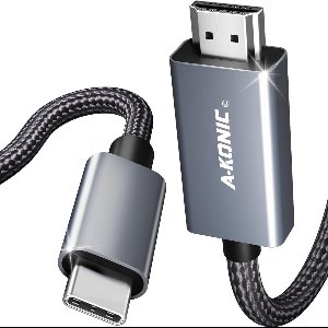 A-KONIC USB C naar HDMI Kabel - Ultra 4K – Switch - 1.8 meter - Aluminum Space grey
