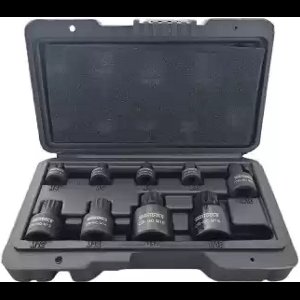 Krachtdoppen set veeltand van Chrome Molybdeen-9 delige- Stubby