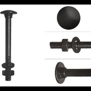 Wovar Slotbouten Verzinkt Zwart M6 x 60 mm | 25 Stuks