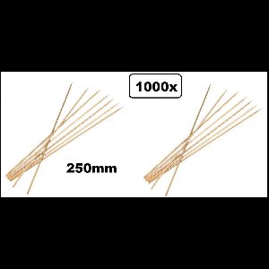 1000x Satéprikker XL bamboe 250mm