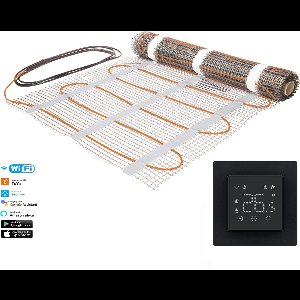 Solidparts Elektrische vloerverwarmingsset 2.5m2 met Wifi thermostaat Zwart