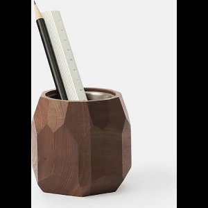Oakywood Geometric Pen Pot - Walnoot - Luxe Massief Houten Pennenpot Pennenbak