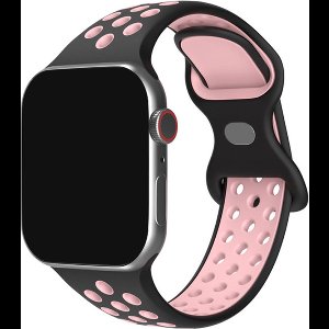 Innerlight® Sport+ - Zwart/Roze - 38/40/41mm - OneSize - Siliconen bandje geschikt voor Apple Watch - Geschikt als Apple watch bandje voor Series 1/2/3/4/5/6/7/8/9/10/SE
