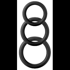 Shots Toys Cockring-  Zwart - 3 Stuks