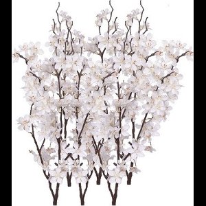 Witte appelbloesem - 6x - kunstbloem/tak - 57 bloemetjes - 84 cm - nepbloemen - kunstbloemen