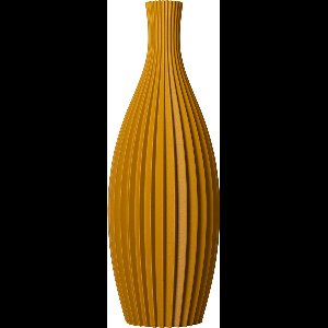 Slimprint Vaas ROSE, Okergeel, L17,8 x B13,9 x H50 cm, Gestreepte Halfronde Decoratie Vaas voor Pampas Pluimen, Gerecycled Biokunststof