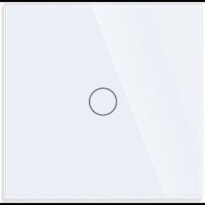 SmartinHuis – Slimme enkelpolige schakelaar – Wit– Kristalglas – Hotelschakelaar