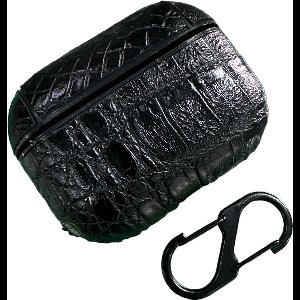Hoesje geschikt voor AirPods - Case geschikt voor AirPods Pro - Croco Zwart - Inclusief Hanger - Stijlvol Hoesje - Geschikt voor Apple Air Pods Pro