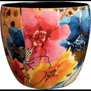 TS Collection - Bloempot Sparkle spring - 17x15 - Metaal & Epoxy - Exclusieve woonitems voor binnen - Handgemaakt - Unieke print - Designed by Lammie