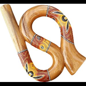 LIDAH® Didgeridoo Instrument - Snake Travel Digeridoo - 45 cm - Compacte Australian Muziekinstrumenten - Handgeschilderd Mahonie