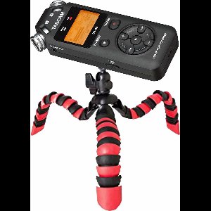 TronicXL TRIPOD - Flexibel statief voor uw voicerecorder, audiorecorder - UNIVERSEEL 1/4 inch bijv. geschikt voor Roland, Philips, Tascam, Sony, Olympus, Zoom, H4n, Pro, H5, H6 - mobiele recorder - houder draagbar