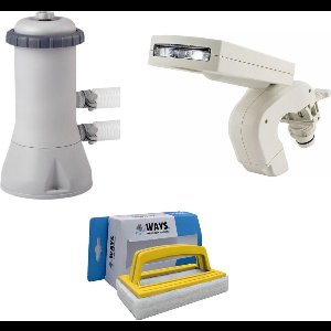 Intex - Waterfontein & Filterpomp 3407 L/u & WAYS Scrubborstel